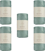 5 Skeins of Sensy Premium 2mm 251 Yards Polyester Rope 100% Polypropylene Cord by SSENSY