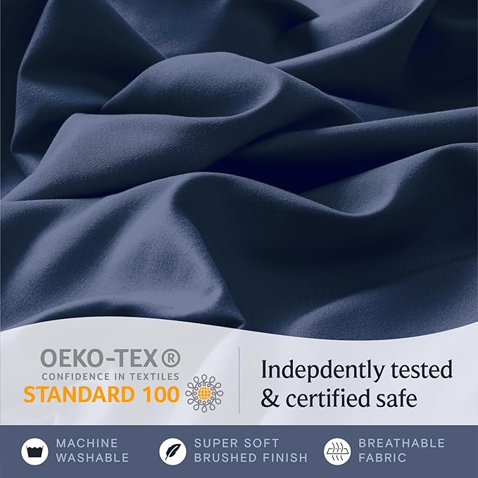 LuxClub 4 PC California King Sheet Set, Breathable Luxury Bed Sheets, Deep - Image 5