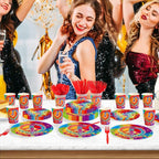 168Pcs Hippie Party Supplies for 60s 70s Hippie Theme Serves 24 | Rainbow Retro - Image 6