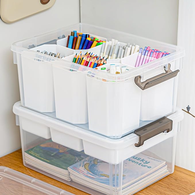 Citylife 17QT 2Packs Clear Craft Organizers and Storage Bins - Image 7