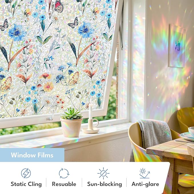 ADD.HERES Window Privacy Film, Stained Glass Decorative Static Cling, Removable - Image 3