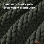 YnM Weighted Blanket, Handmade Chunky Knitted Design, Soft and Cozy, - Image 2
