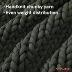 YnM Weighted Blanket, Handmade Chunky Knitted Design, Soft and Cozy, - Image 2