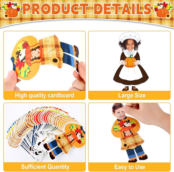 gisgfim 80Pcs Fall Scarecrow Cutouts Fall Thanksgiving Decorations Bulletin - Image 3