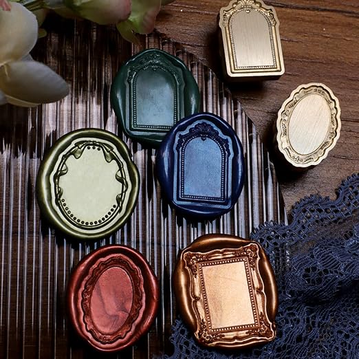 Frame Wax Seal Stamp, 3D Embossed Relief Carving Head and Wood Handle - Image 7