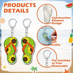 RattanView 24 Pcs Flip Flop Slipper Craft Color Your Own Keychains DIY Craft - Image 3