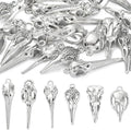 DanLingJewelry 30Pcs 6 Styles Antique Silver Raven Skull Bird Head Skeleton by DanLingJewelry