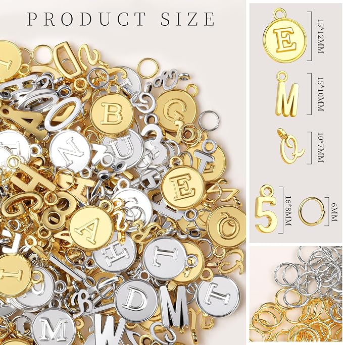 LEOBRO Letter Charms, Jewelry Making Supplies, - Image 2