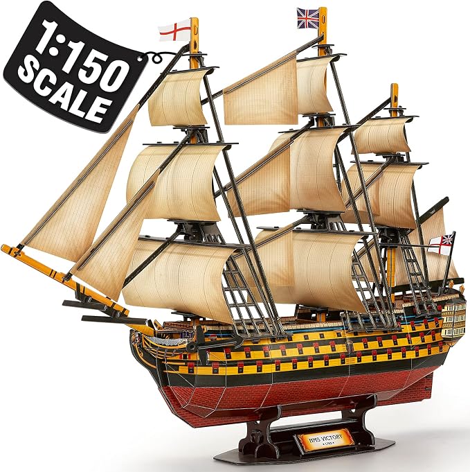 CubicFun 3D Puzzles Large HMS Victory Vessel Ship Sailboat Model Kits by CubicFun