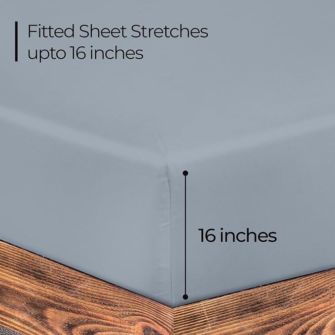 ROYALE LINENS 300 Thread Count 100% Long Staple Combed Cotton Fitted Sheet King - Image 2