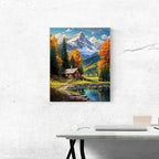 Mountain Paint By Numbers Kit For Adults Beginner Cabin Adult Paint By Number - Image 4