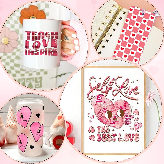 Tintnut Pink Heart Valentine's Day Permanent Vinyl 12 Pcs 12x10in Vinyl | Pink - Image 7