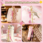 Ecoofor 707 Pcs Lip Gloss Beaded Keychain Making Kits, 78.8 Inch Chains - Image 7