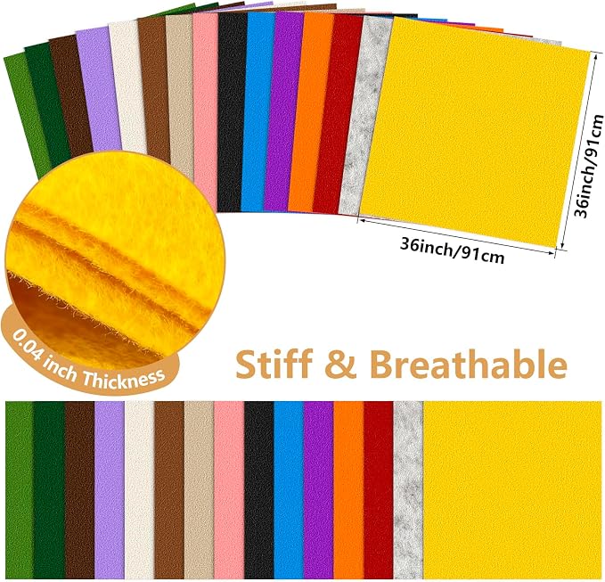 Felt Fabric 36'' X 36'' Large Felt Sheets Stiff Craft Felt by The Yard - Image 2