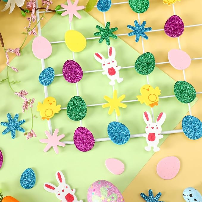 600Pcs Easter Foam Stickers Glitter Bunny Eggs Chick Stickers | Self-Adhesive - Image 4