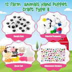 WATINC 6Pcs Hand Puppet Making Kit, Art Craft Felt Sock Puppet Toys, Creative - Image 2