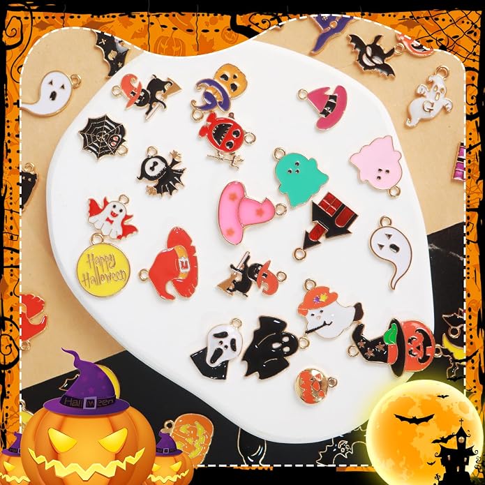 352 Pcs Assorted Charms for Jewelry Making, Mixed Enamel KC Gold Alloy Letter - Image 3