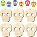 COCHIE Day of the Dead Skull Wood Crafts to Paint Set of 24, Día De Los Muertos by COCHIE