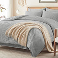 Zzlpp King Comforter Set 7 Pieces, Light Grey Tufted Bed in a Bag by ZZLPP
