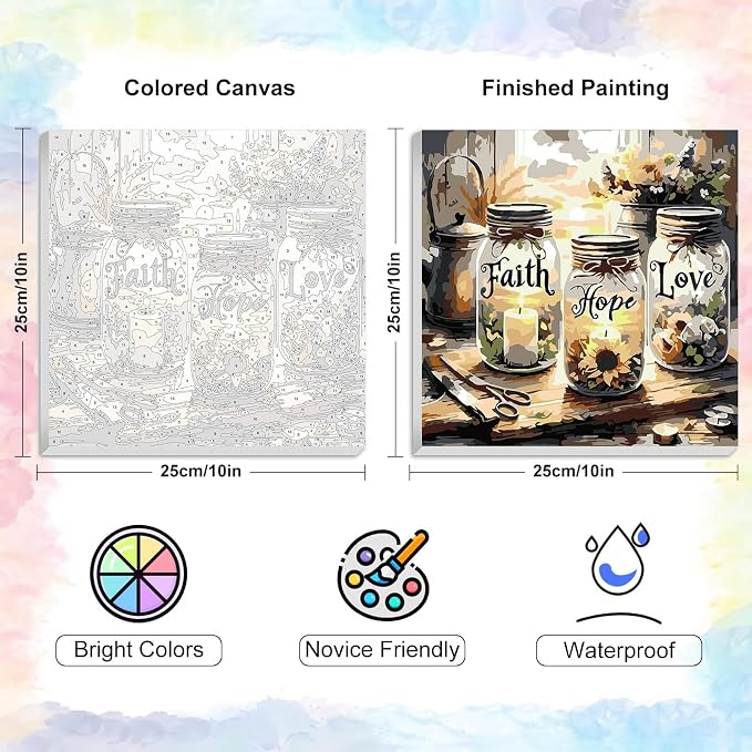 Framed Paint by Numbers Kit for Adults Beginner & Kids Ages 8-12, Love Wishing - Image 3