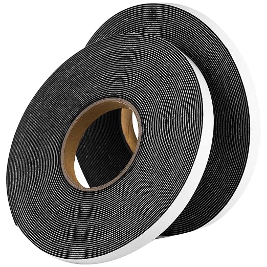 Tatuo 2 Rolls Double Sided Foam Tape 0.6 Inch by 50 Feet Black PE Foam Tape by Tatuo