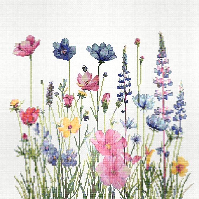 KYOQFVN Flower Stamped Cross Stitch Kits by KYOQFVN