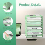 DALTACK 9-Tier Paper Organizer for Desk, Mesh Letter Tray Desk Organizer - Image 5