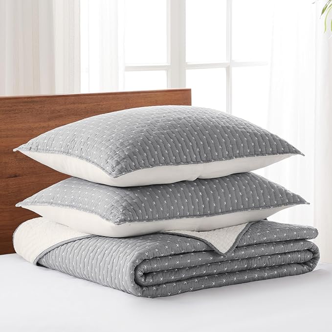 Levtex Home Cross Stitch Reversible Twin Bedspread Set - Image 3