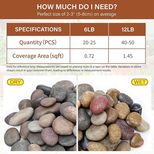NUPICK 6lb Mexican Beach Pebbles, 2-3" Large River Rocks - Image 2