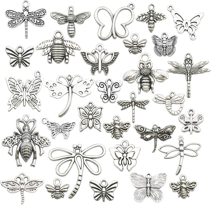 100g About Craft Supplies Mixed Butterfly Dragonfly Bee Insect Charms by WOCRAFT