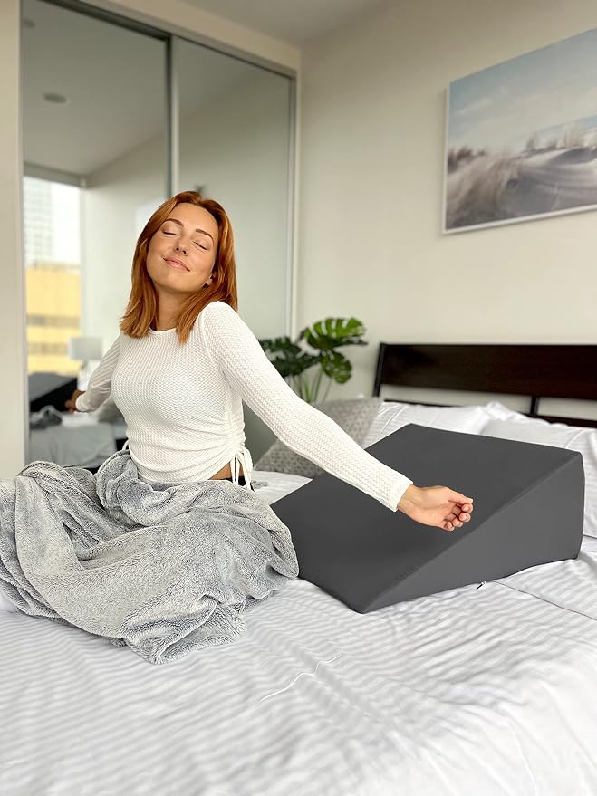 Bamboo Viscose Wedge Pillow Case Cover 24" W x 24" L x 7.5" H, Moisture-Wicking - Image 6