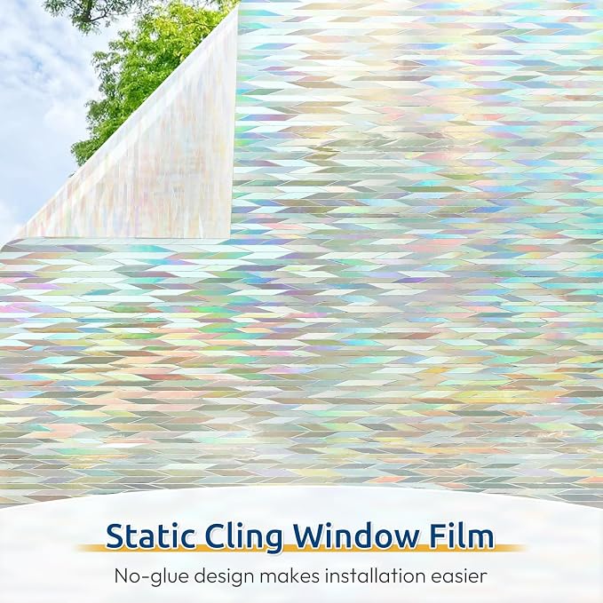 rabbitgoo Window Privacy Film, Stanied Glass Cling - Image 5