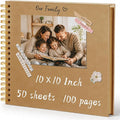 DIY Scrapbook Album 10x10 Inch 100 Pages, Hardcover Kraft Paper | Photo Book by QIQUWU