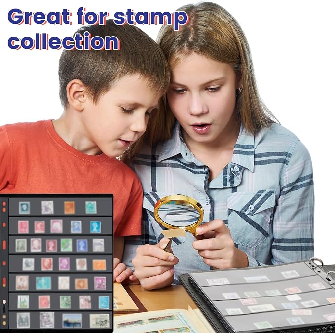 40 Sheets 80 Page Stamp Pages Collector Album Page 9 Hole Standard Stamp - Image 5