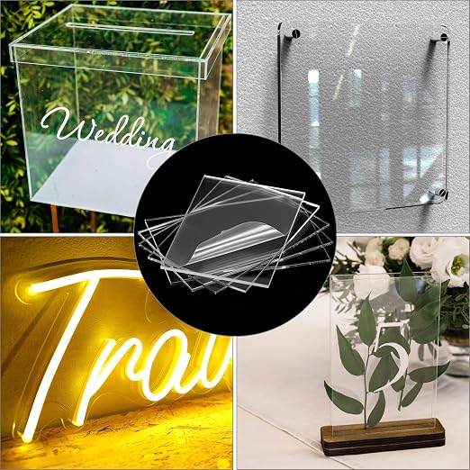QWORK Clear Acrylic Sheets 10 Pack, Laser Cut Clean Edges, Cast Acrylic Board - Image 7