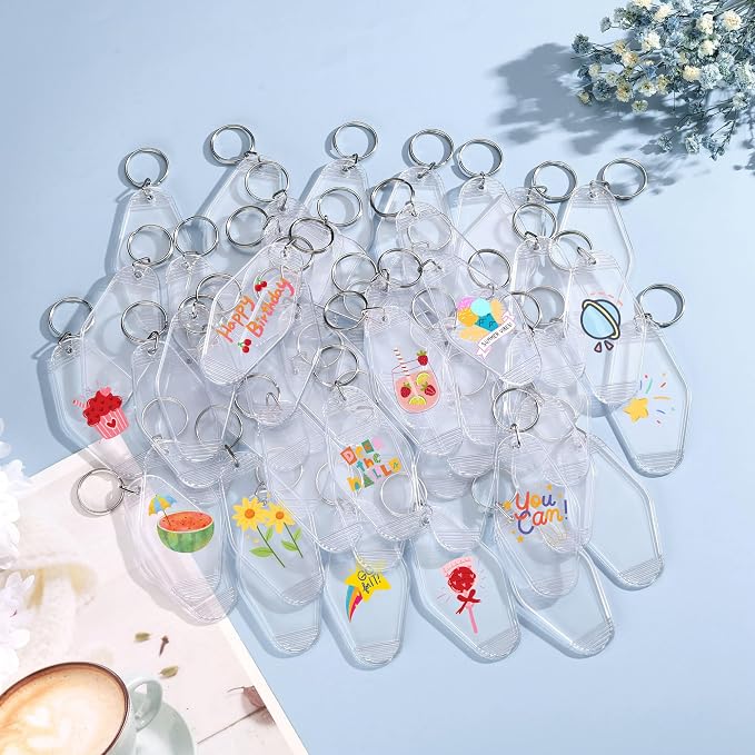 Yoption 20pcs Blank Motel Keychain Bulk - Image 2