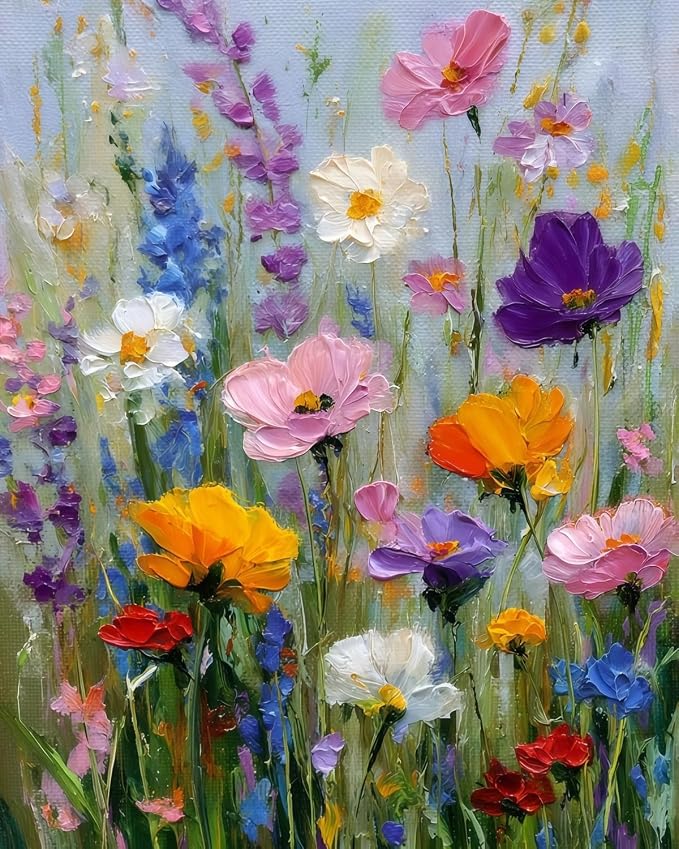 CHWGLFGG Paint by Numbers Kit for Adults Beginner, Floral Wildflower Adult by CHWGLFGG