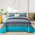 WONGS BEDDING Boho Quilt Set California King, Lightweight Microfiber Bed Decor by WONGSBEDDING