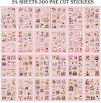 Vintage Ephemera Sticker 24 Sheets precut 300 washi Stickers Paper People - Image 3
