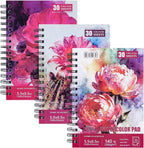 3 Pack 90 Sheet Watercolor Paper Pad 5.5“ x 8.5”, 140lb/300 GSM Cotton Cold by Hugestar