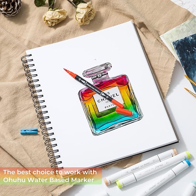 Ohuhu Mix Media Pad, 8.8" x 11.6" Mixed Media Art Sketchbook, 120 LB/200 GSM - Image 8