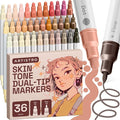 ARTISTRO 36 Skin Tones Dual-Tip Acrylic Paint Markers – Paint Pens Set by ARTISTRO