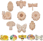 90PCS Unfinished Blank Wooden Cutouts Craft by Jsehchya