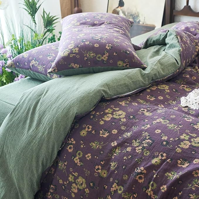 mixinni Vintage Floral Duvet Cover Queen Set - Image 5