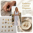 16Pcs Gold Metal Shell Charms, 16 Styles Summer Beach Seashell Pendants - Image 5