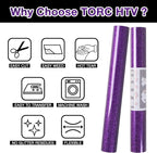 TORC Purple Glitter HTV Heat Transfer Vinyl Roll 12 inch x 10 ft Iron on Vinyl - Image 3