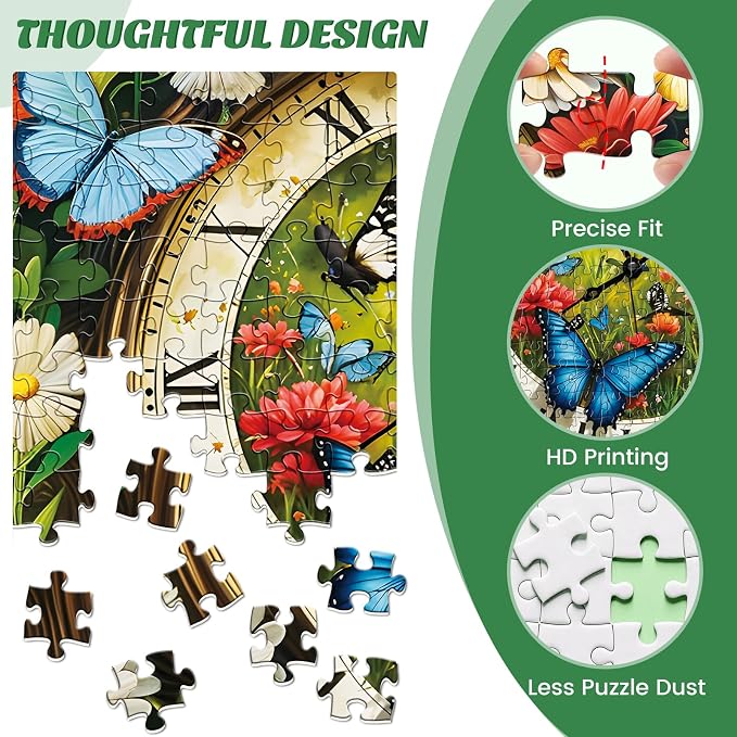500 Pieces Puzzle for Adults, Fantasy Forest Clock Puzzle, Recycled Cardboard - Image 3