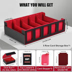 Trading Card Storage Box with Commander Display, 5-Row Deck Case with Removable - Image 3