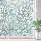 rabbitgoo Stained Glass Window Privacy Film, Mosaic Pattern, 35.4" x 157.4" | by rabbitgoo