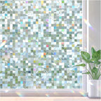 rabbitgoo Stained Glass Window Privacy Film, Mosaic Pattern, 23.6" x 157.4" | by rabbitgoo